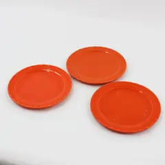 Set of 3 vintage Vernon Kilns Coronado Orange Bread Plates 6.5"