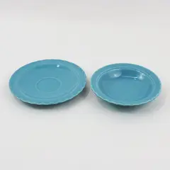 Vintage Vernon Kilns Coronado Turquoise Saucer And Fruit Bowl