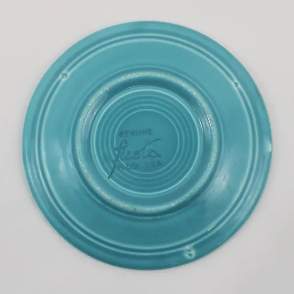 Vintage Homer Laughlin Fiestaware Turquoise Bread Plate 1936-73 Lower Case Mark