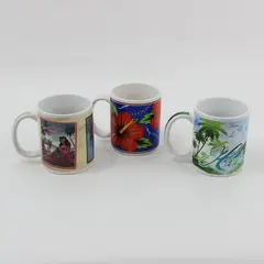 Lot of 3 Hawaii Themed Coffee Mugs