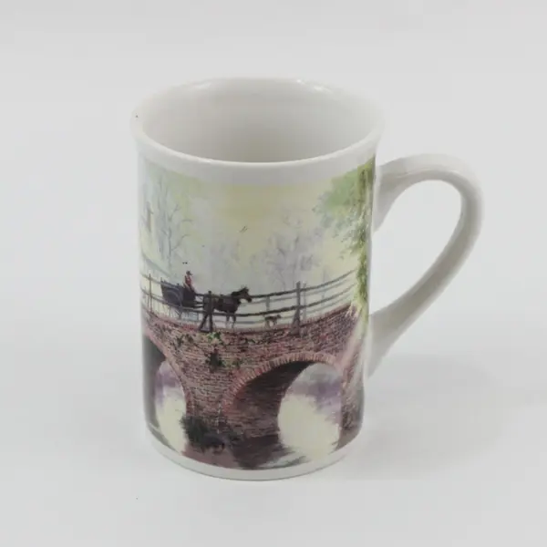 2003 Thomas Kinkade Hometown Bridge Coffee Tea 12 Ounce Mug 