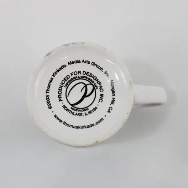 2003 Thomas Kinkade Hometown Bridge Coffee Tea 12 Ounce Mug 