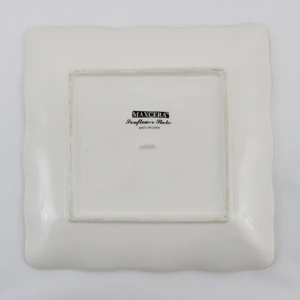Maxcera  Sunflower Sketch  Square Salad Plate Platter 8.75" 