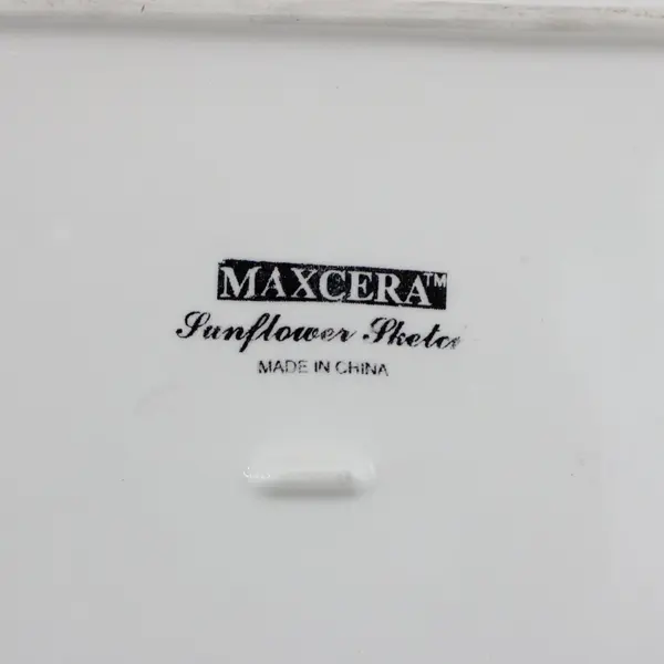 Maxcera  Sunflower Sketch  Square Salad Plate Platter 8.75" 