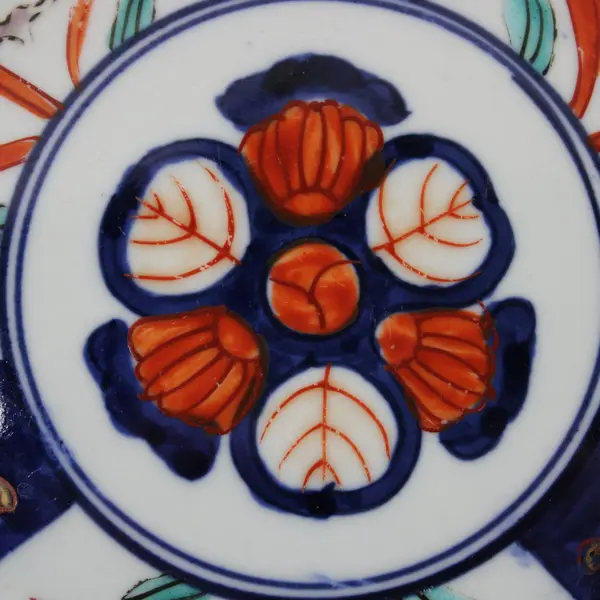 Vintage Japanese Imari Style Hand-Painted Floral Porcelain Plate 8"