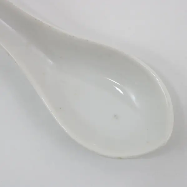 3 Asian Soup Or Rice Spoons White Porcelain 5.5"