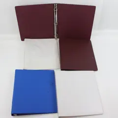 Lot of 5 1-Inch 3-Ring Binders White Red Blue Office School FLAWED