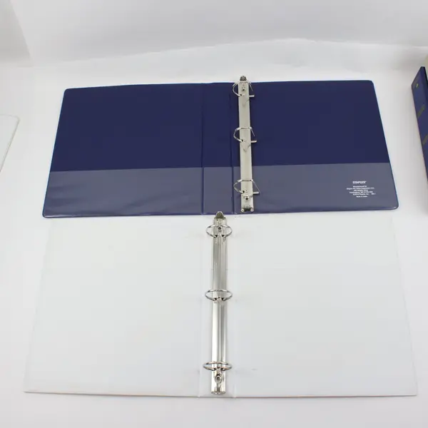 Staples Lot of 5 1.5in 3-Ring Binders White Cream Blue Used Worn