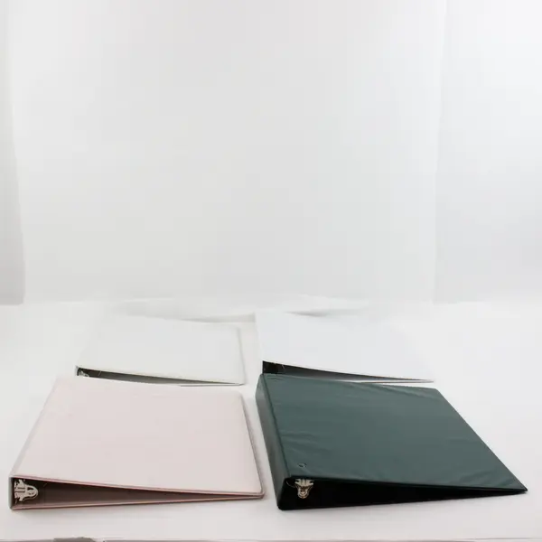 Avery Dennison Lot of 4 1in 3-Ring Binders White Pink/White Dark Green Black