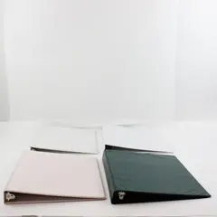 Avery Dennison Lot of 4 1in 3-Ring Binders White Pink/White Dark Green Black