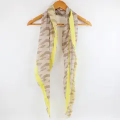 Collection Eighteen Women's Triangle Scarf Yellow Beige Diamond Pattern 68"