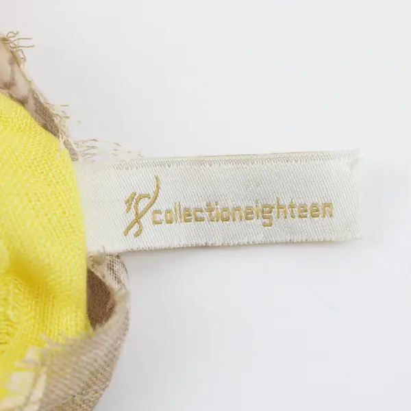 Collection Eighteen Women's Triangle Scarf Yellow Beige Diamond Pattern 68"