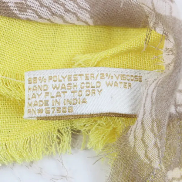 Collection Eighteen Women's Triangle Scarf Yellow Beige Diamond Pattern 68"