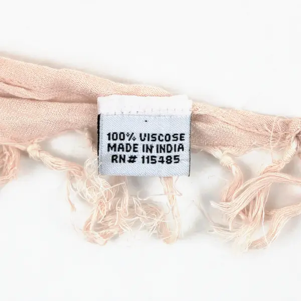 Isa & Stef Beige Scarf Silver-Tone Studded Tassel Trim