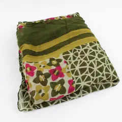Vivante by VSA Geometric Floral Print Scarf Green Pink Red 45x68