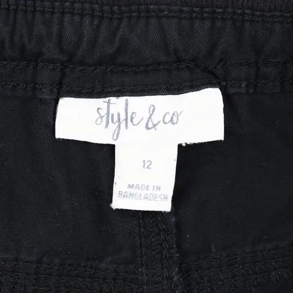 Style & Co Women's Cargo Shorts Black Size 12 Utility Pockets