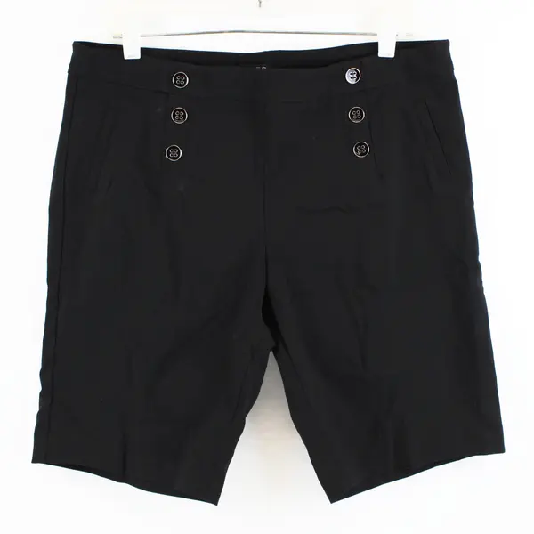 Soho Women's Black Tailored Shorts Double Breasted Buttons Sz L 504226RS