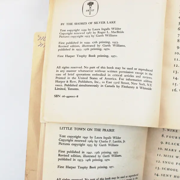 Lot of 3 Laura Ingalls Wilder Paperback Novels 1971 Previous Library Books