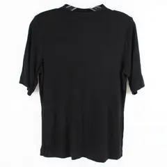 Truth by Republic Women's Large Black Ribbed Short Sleeve Top