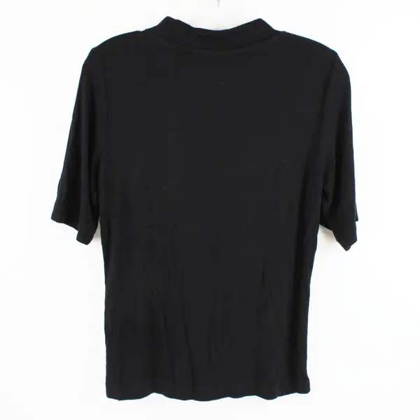 Truth by Republic Women's Large Black Ribbed Short Sleeve Top
