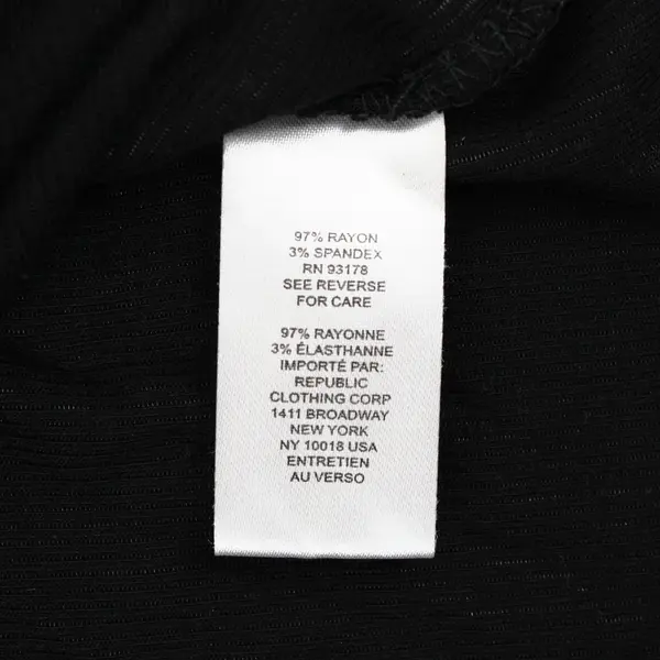 Truth by Republic Women's Large Black Ribbed Short Sleeve Top