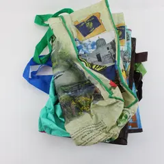 Lot of 5 American Destinations Grocery Bags Oregon Wyoming Reusable
