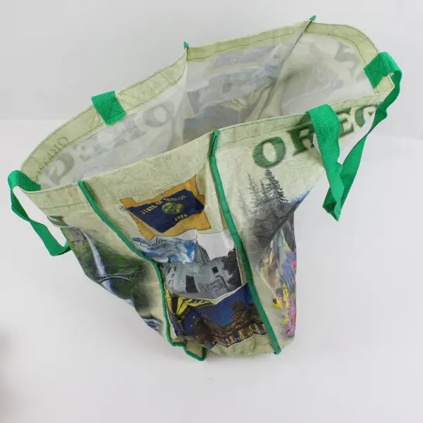 Lot of 5 American Destinations Grocery Bags Oregon Wyoming Reusable