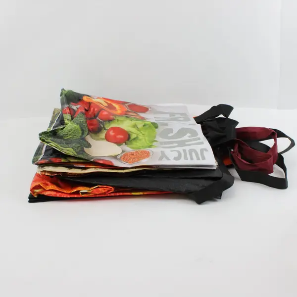 Lot of 5 Reusable Grocery Bags Fruit & Vegetable Theme Shopping
