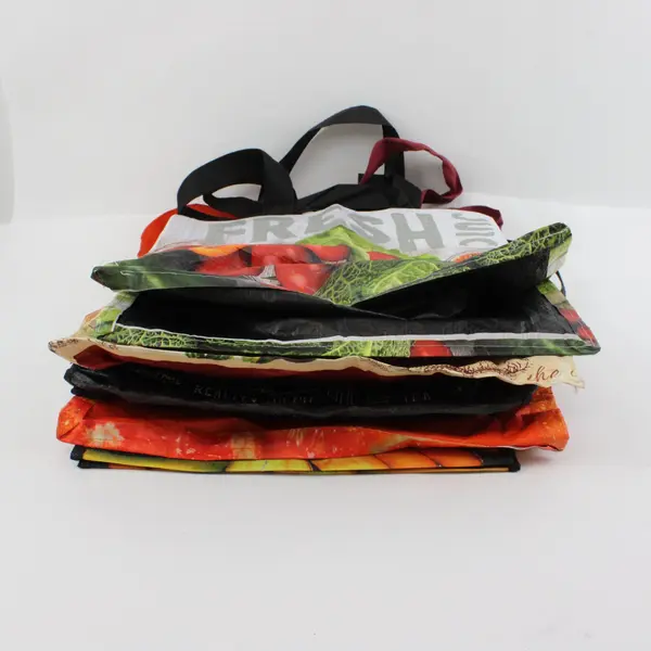 Lot of 5 Reusable Grocery Bags Fruit & Vegetable Theme Shopping