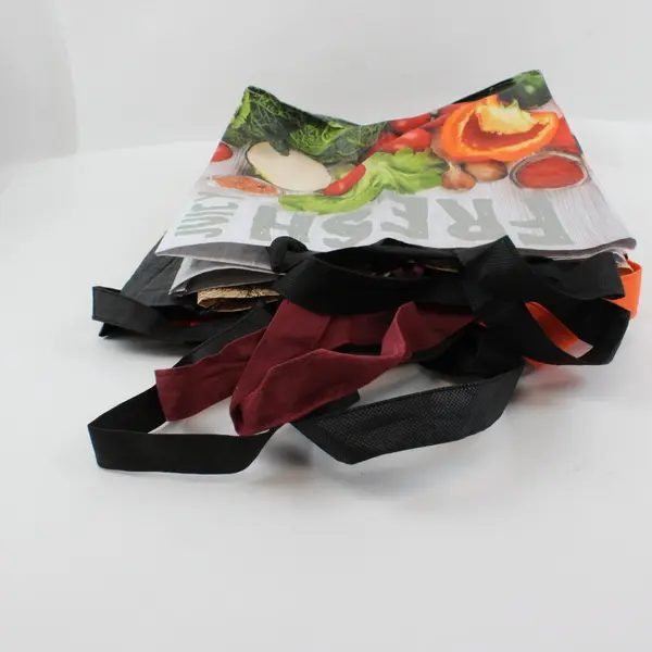 Lot of 5 Reusable Grocery Bags Fruit & Vegetable Theme Shopping