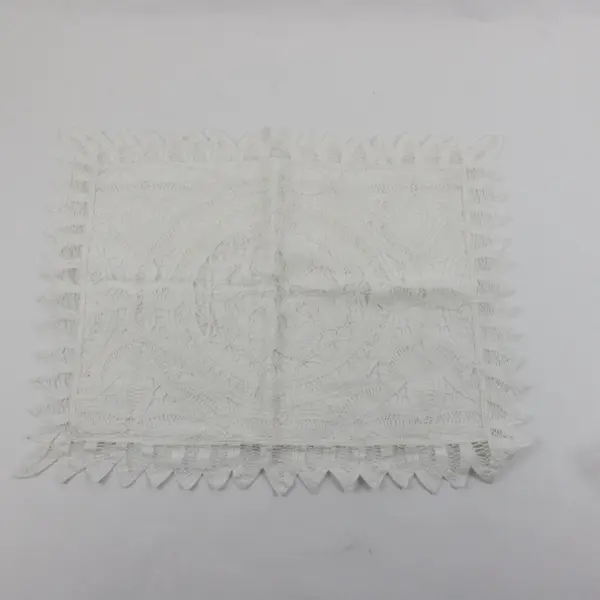 Handmade Off-White Cutwork Pillow Cover 11x15 Inch