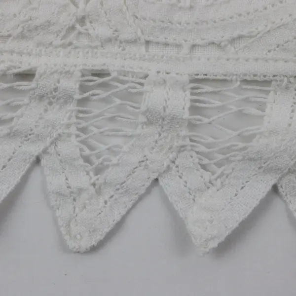 Handmade Off-White Cutwork Pillow Cover 11x15 Inch