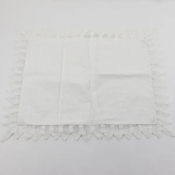 Handmade Off-White Cutwork Pillow Cover 11x15 Inch