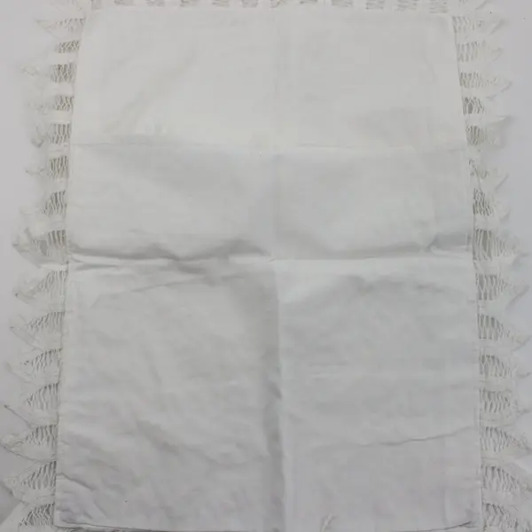Handmade Off-White Cutwork Pillow Cover 11x15 Inch