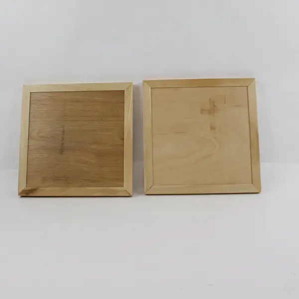 Set of 2 Wood Framed Wine Cork Trivets 10x10