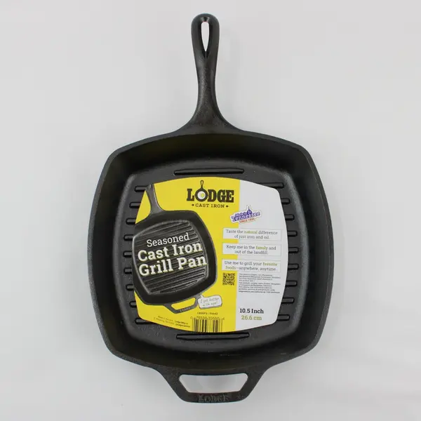Lodge USA Cast Iron Skillet Fry Pan  8SGP Grill Bottom Square 10.5 Inch NWT