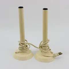 2 Vintage Single Bulb Plastic Electric  Lighted Candlesticks