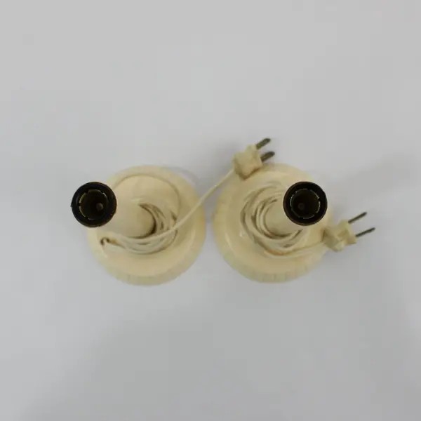 2 Vintage Single Bulb Plastic Electric  Lighted Candlesticks