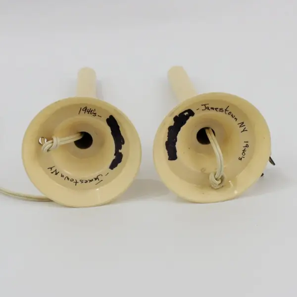 2 Vintage Single Bulb Plastic Electric  Lighted Candlesticks