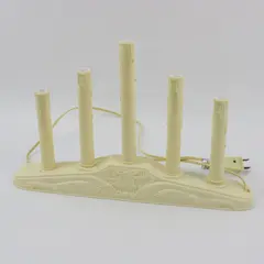 Vintage 5-Light Christmas Candelabra Plastic Drip Candles Holly Bell Working