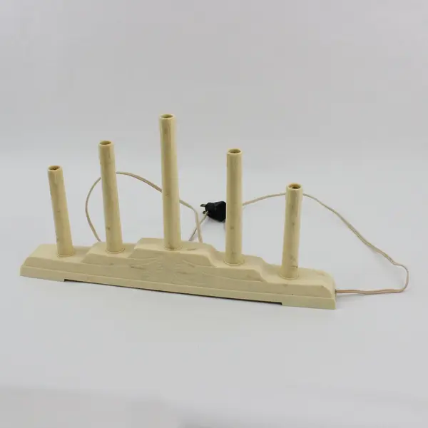 Vintage 5-Light Christmas Electric Candelabra Drip Candle Holly Flower Pattern