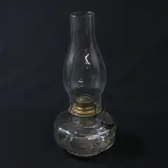 Vintage Clear Glass Eagle Oil or Kerosene Lamp Starburst Bottom