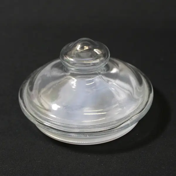 Ribbed Glass Storage Jar with Lid 8.5 Inch