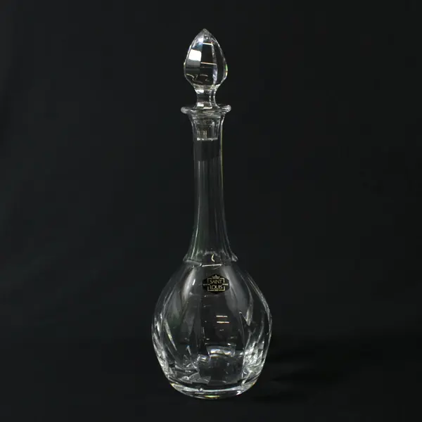 Vtg Saint Louis Crystal Cerdagne Clear Crystal  Decanter W/ Stopper And Label