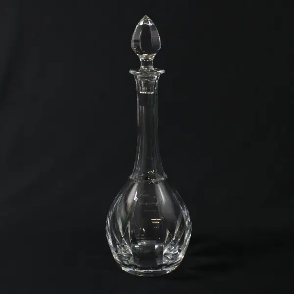Vtg Saint Louis Crystal Cerdagne Clear Crystal  Decanter W/ Stopper And Label