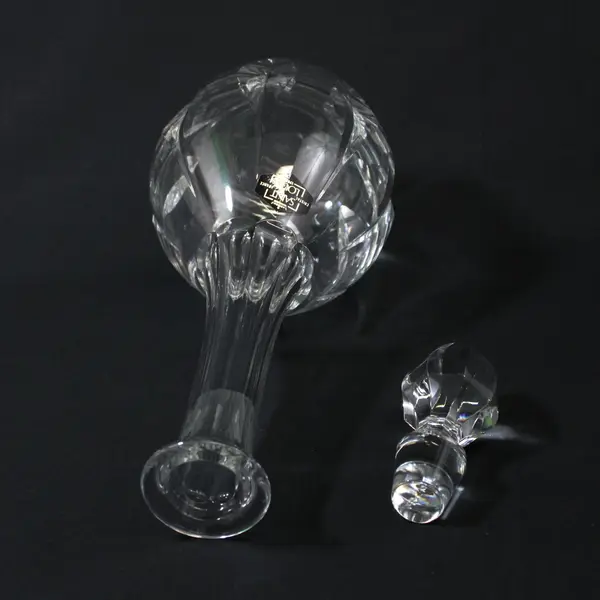 Vtg Saint Louis Crystal Cerdagne Clear Crystal  Decanter W/ Stopper And Label