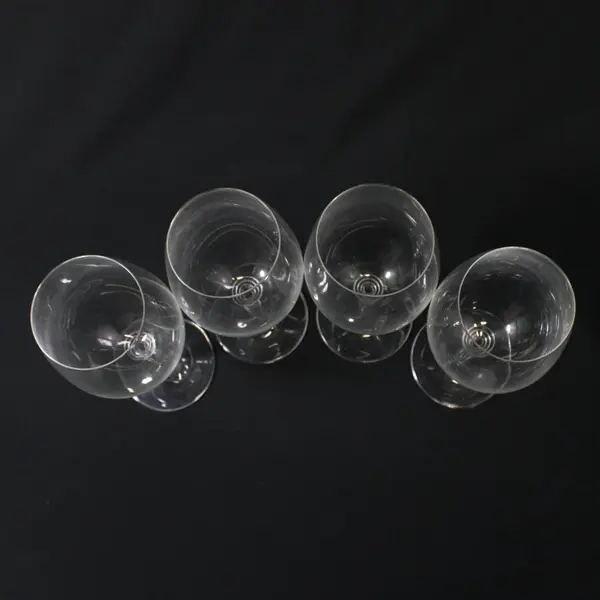 Set of 4 Clear Crystal Wine Glasses Smooth Long Stems 9 Inch