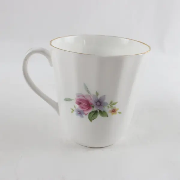 Royal Ascot Bone China Rose Motif Teacup Gilded Rim Made in England