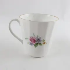 Royal Ascot Bone China Rose Motif Teacup Gilded Rim Made in England