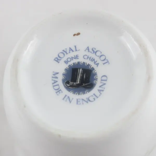 Royal Ascot Bone China Rose Motif Teacup Gilded Rim Made in England